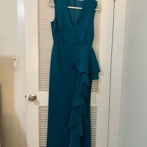 Eliza J Asymmetrical Teal Dress